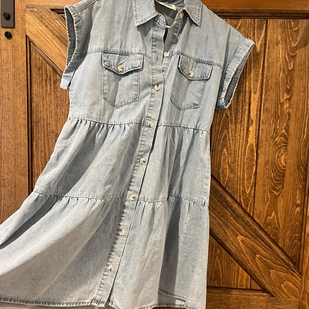 Denim babydoll dress size small! Worn once